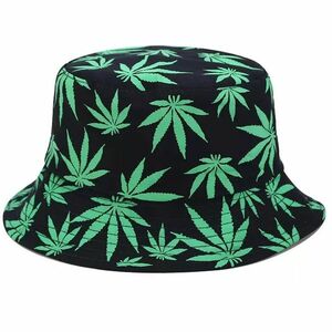 Pălărie din cânepă - neagră/verde KP23106 imagine