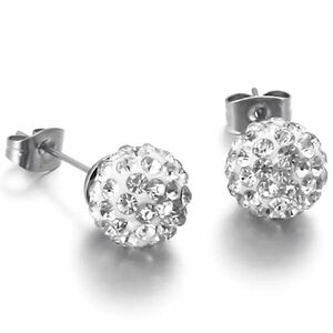 Cercei Shamballa strălucitori - Argint/Cristal KP23406 imagine