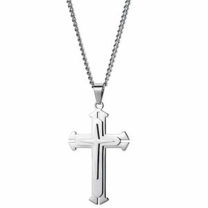 Frumos colier Cruz - Argintiu KP23419 imagine