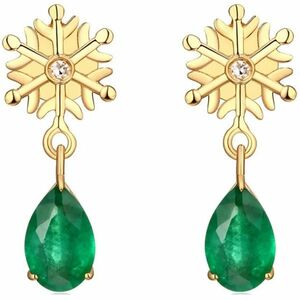Cercei Lacrima Fulg de Nea - Aur/Verde KP23424 imagine