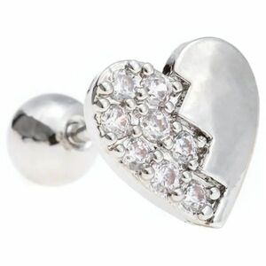 Cercel piercing inima - Argint KP23589 imagine