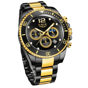 Ceas LIGE Ugo - Negru/Auriu KP23707 imagine