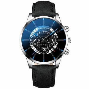 Ceas Brad - negru/argintiu/albastru KP23737 imagine
