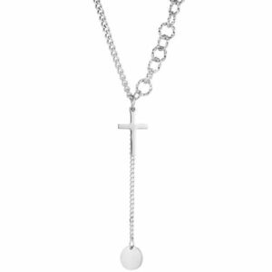 Colier Circel Cross - Argintiu KP24090 imagine