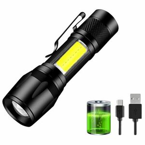 Lanterna mini LED cu incarcare USB - Neagra KP25693 imagine