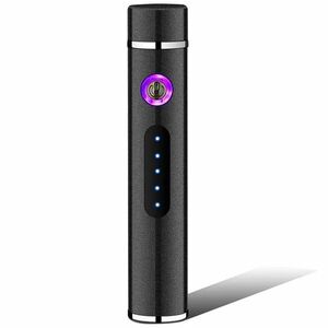 Bricheta electrica cu incarcare USB Rotunda - Neagra KP25704 imagine