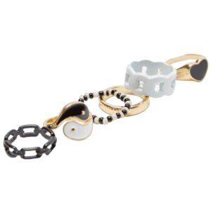Set de inele Carly - auriu/negru KP26923 imagine