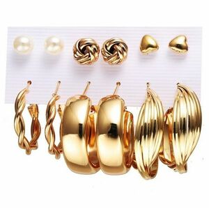 Set cercei metalici - aur KP27062 imagine