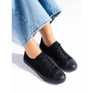 Adidași negri la modă pentru femei fără toc imagine