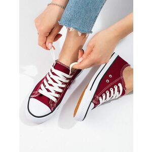 Adidași roșii de lux pentru femei fără toc imagine