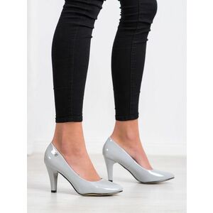 Pantofi confortabili pentru femei de culoare gri pe toc stiletto imagine