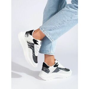 Adidași confortabili pentru femei albe fără toc imagine