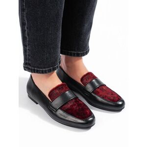 Cizme negre cu toc plat burgundy pentru femei negre exclusive imagine