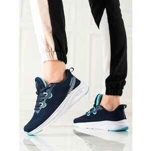 Pantofi de sport trendy de culoare albastru închis pentru femei fără toc imagine