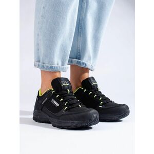 Pantofi de trekking la modă pentru femei negru albastru închis fără toc imagine