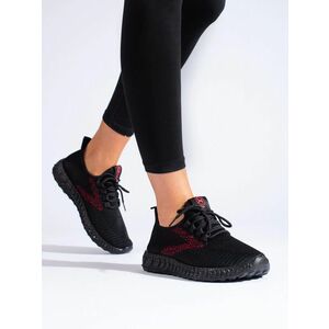 Adidași negri la modă pentru femei fără toc imagine