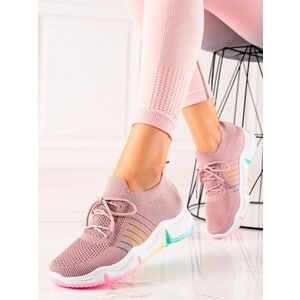 Adidași roz trendy pentru femei, fără toc, de culoare roz imagine