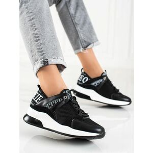 Adidași moderni doamnelor negre fără toc imagine