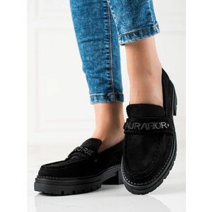 Cizme negre unice cu toc plat pentru femei imagine