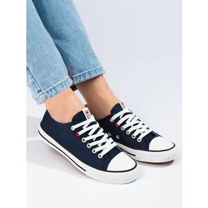 Frumoși adidași albastru închis pentru femei fără toc imagine