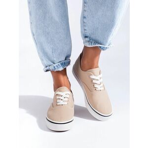 Adidași eleganți de culoare bej pentru femei fără toc imagine