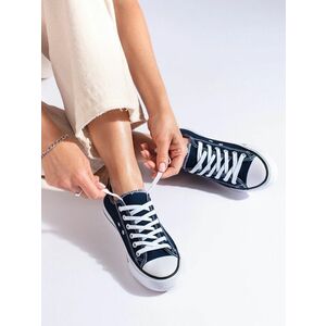 Adidași clasici pentru femei de culoare albastru închis fără toc imagine