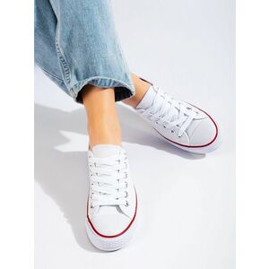 Practic adidași albi pentru femei fără toc imagine
