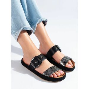 Șosete negre confortabile pentru femei fără toc imagine
