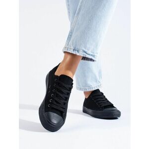 Adidași trendy pentru femei negre fără toc imagine