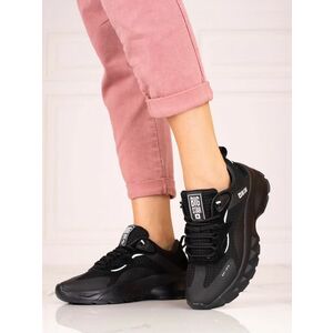 Adidași negri originali pentru femei fără toc imagine