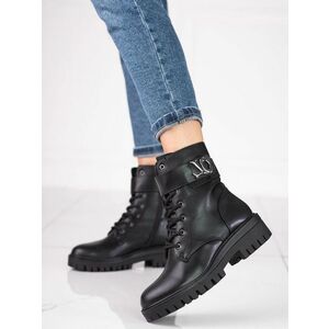 Femei confortabile lucrător negru negru toc plat imagine