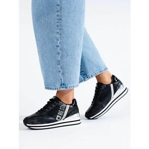 Adidași negri la modă pentru femei fără toc imagine