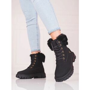 Cizme de gleznă de designer pentru femei negru toc plat imagine