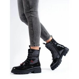 Pantofi cu tocuri plate negre de designer pentru femei imagine