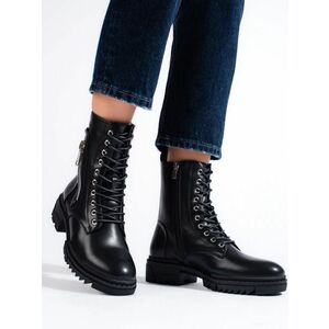 Pantofi cu tocuri plate negre de lucrător pentru femei la modă imagine
