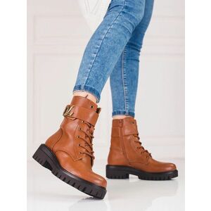 Pantofi clasici cu toc plat bej pentru femei imagine