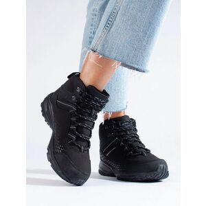 Pantofi negri de trekking pentru femei frumoase fără toc imagine