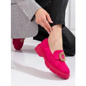 Cizme de lux roz cu toc plat pentru femei imagine