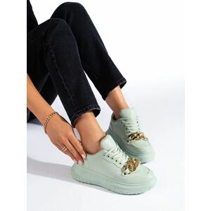 Adidași de designer pentru femei verzi fără toc imagine