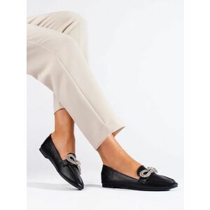 Pantofi de damă negri de designer fără toc pentru femei imagine