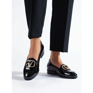 Cizme negre cu toc plat pentru femei la modă imagine