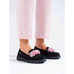 Mocasini trendy pentru femei negre fără toc imagine
