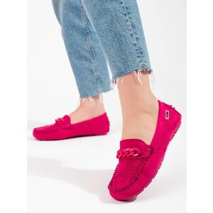 Mocasini roșii de damă la modă fără toc pentru femei imagine