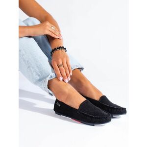 Mocasini negri eleganți pentru femei fără toc imagine