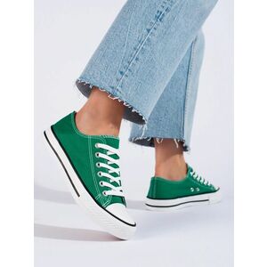 Adidași la modă pentru femei, verzi, fără toc imagine