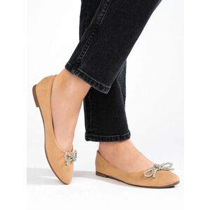 Balerini de damă trendy bej fără toc pentru femei imagine