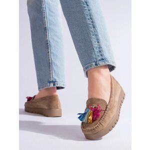 Mocasini confortabili bej pentru femei imagine