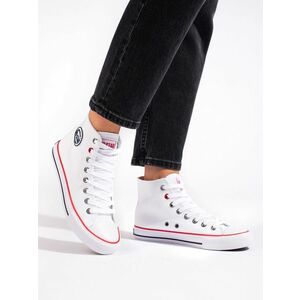 Pantofi de sport exclusiv pentru femei alb fără toc imagine