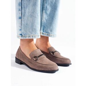 Mocasini maro confortabili pentru femei fără toc imagine