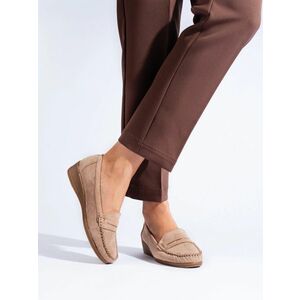 Mocasini confortabili pentru femei bej pe pană imagine
